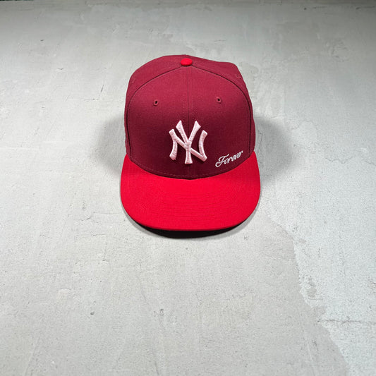 New Era MLB Jae Tips Wine Red Fitted Hat Size 7 1/2 USED x17237