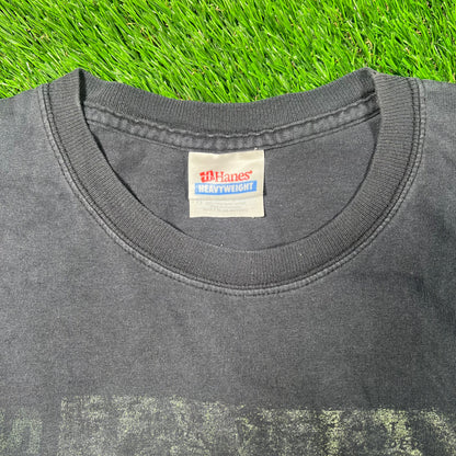 Y2K The Smiths Meat Is Murder Washed Black Tee Size XL USED v18733