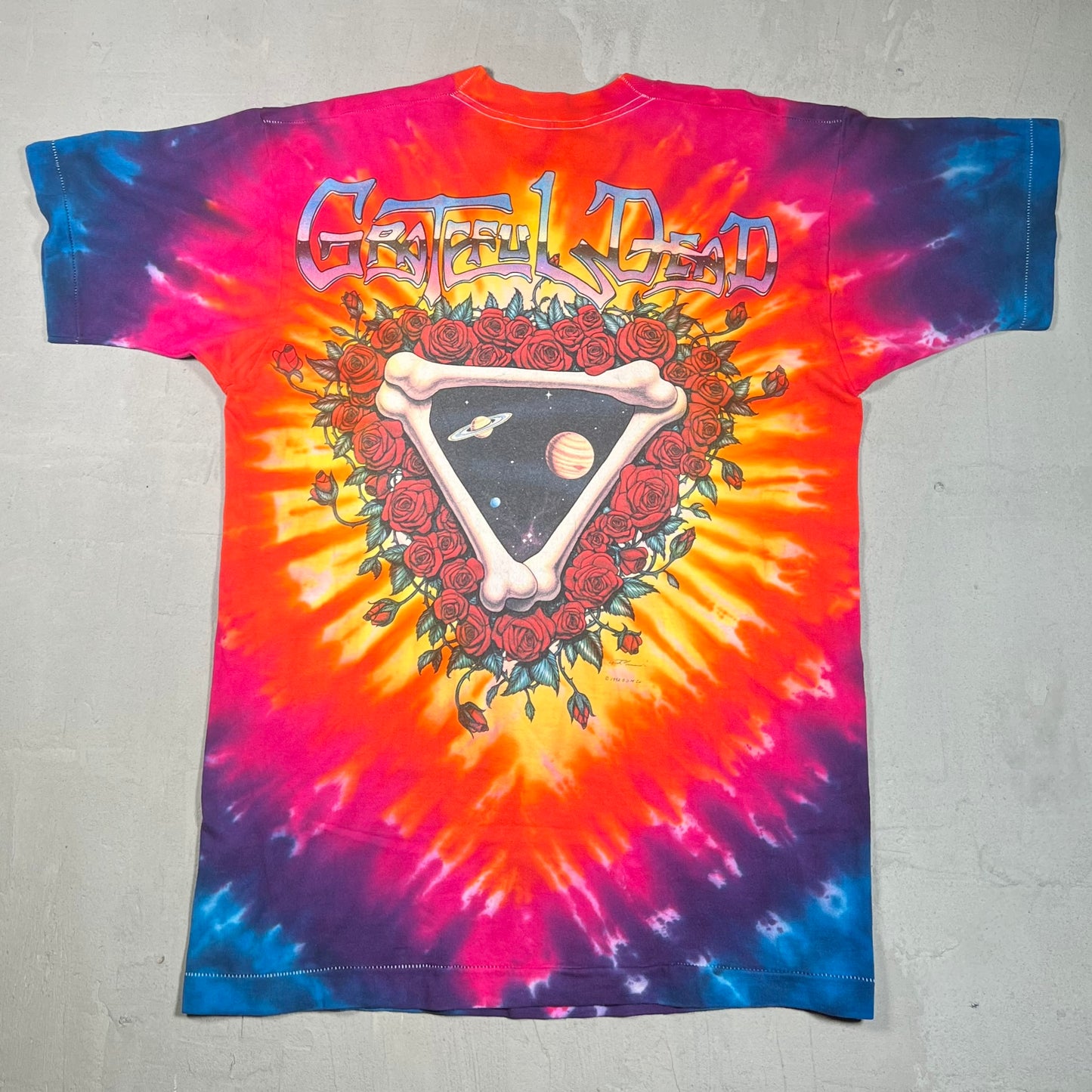 1992 Grateful Dead Space Your Face Tie Dye Tour Tee Size Large USED v16555