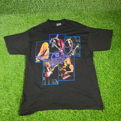 1990 Aerosmith North American Pump Tour Black Tee Size Large USED v16631