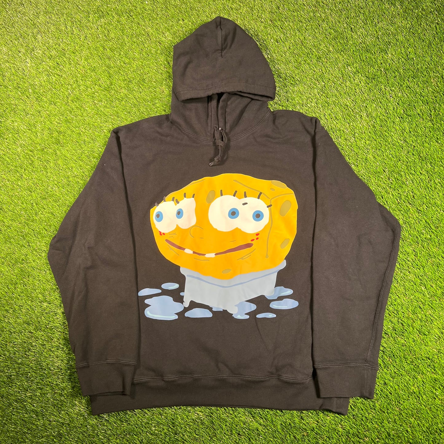 Spongebob Uniqlo Tub Black Hoodie Size Large USED x15755