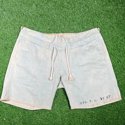 Kapital Light Washed Blue Denim MPS Shorts Size 1 (small) USED x14692