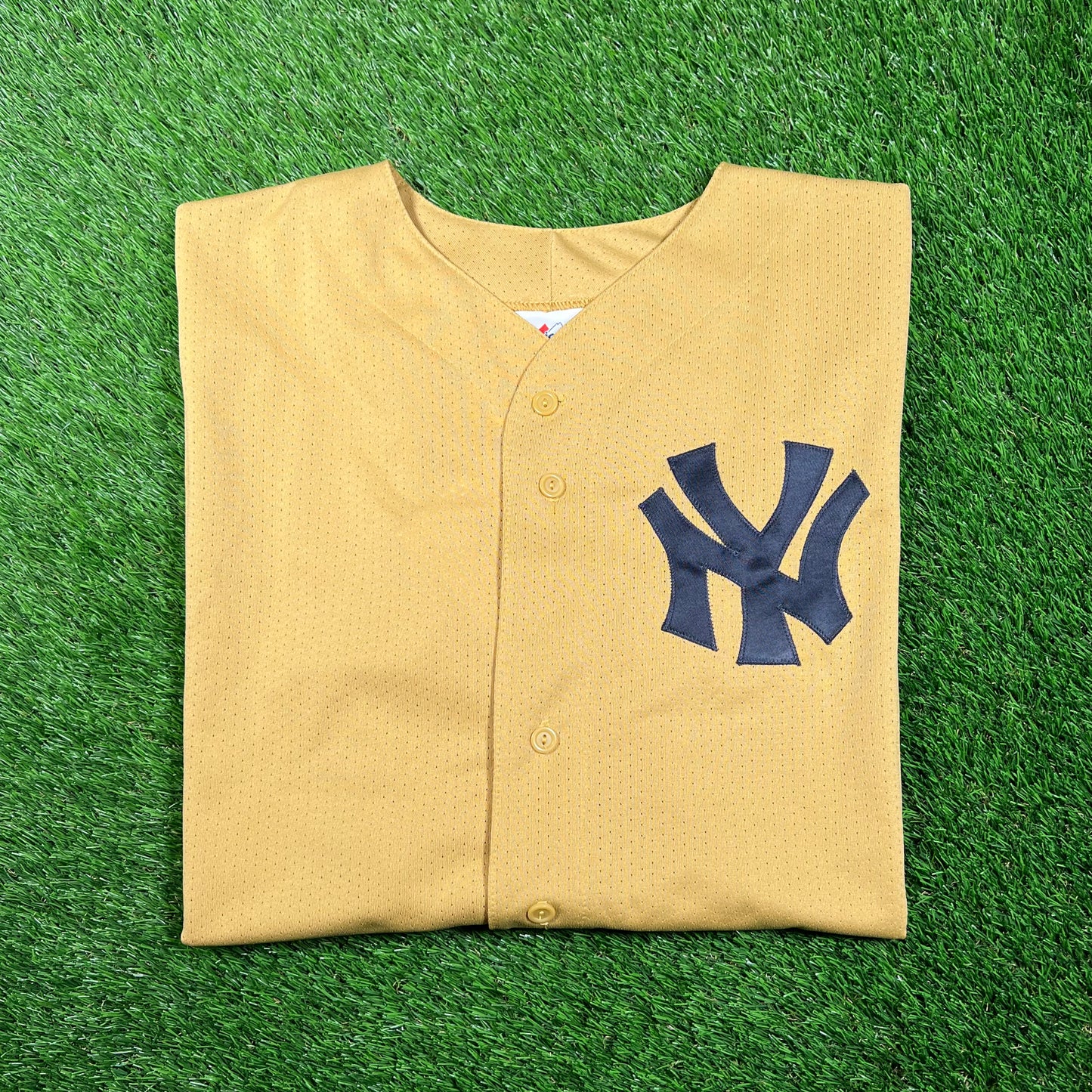 1990s Yankees Gold Button Up Light Jersey Size XXL NEW v18748