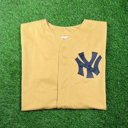 1990s Yankees Gold Button Up Light Jersey Size XXL NEW v18748