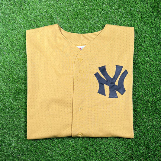 1990s Yankees Gold Button Up Light Jersey Size XXL NEW v18748