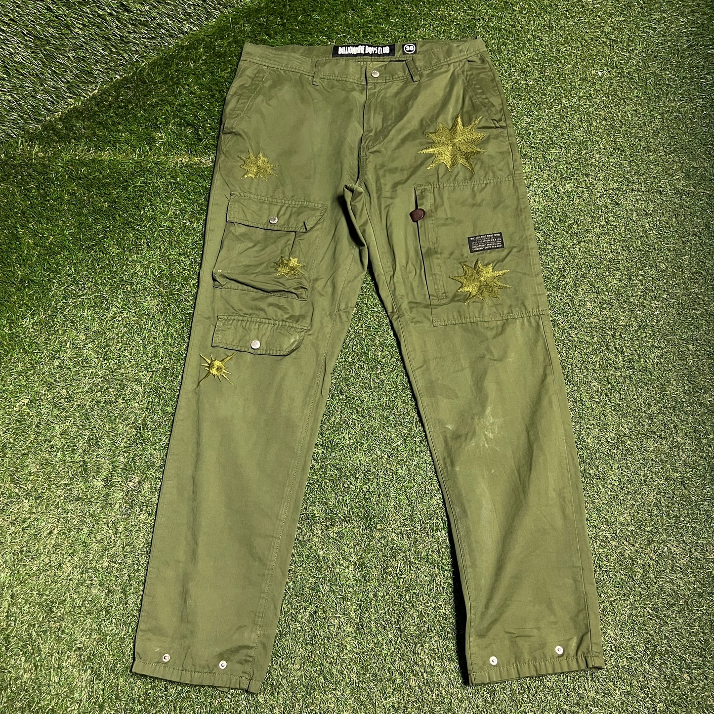 Billionaire Boys Club BBC Shooting Star Green Cargo Pants Size 36 USED X14286