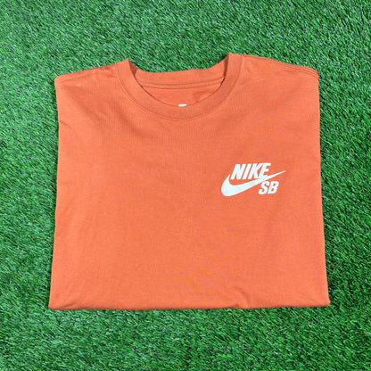 Nike SB Simple Logo Orange Tee Size XL USED v18096