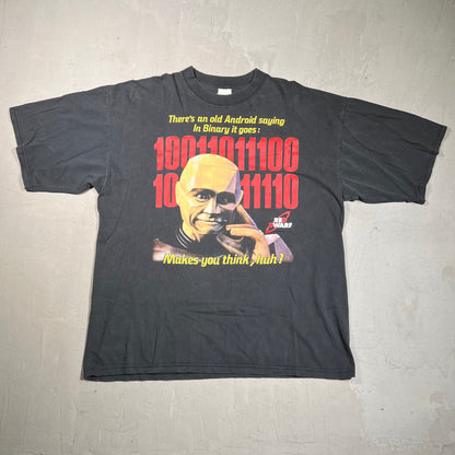 1990s Red Dwarf Makes You Think Black Tee Size Large USED v16423