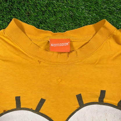 Y2K Spongebob Yellow Big Face Tee Size Large USED v18561