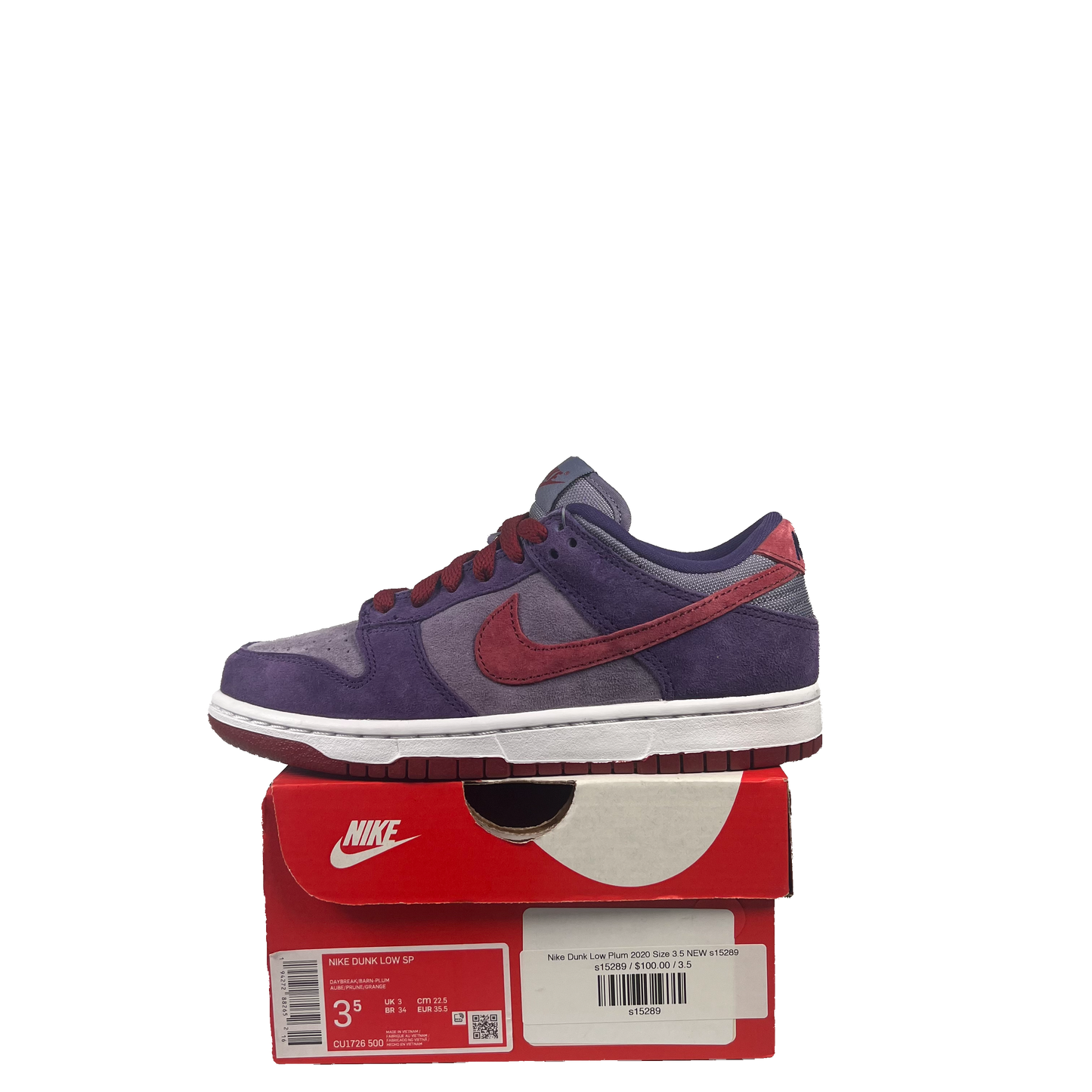 Nike Dunk Low Plum 2020 Size 3.5 NEW s15289
