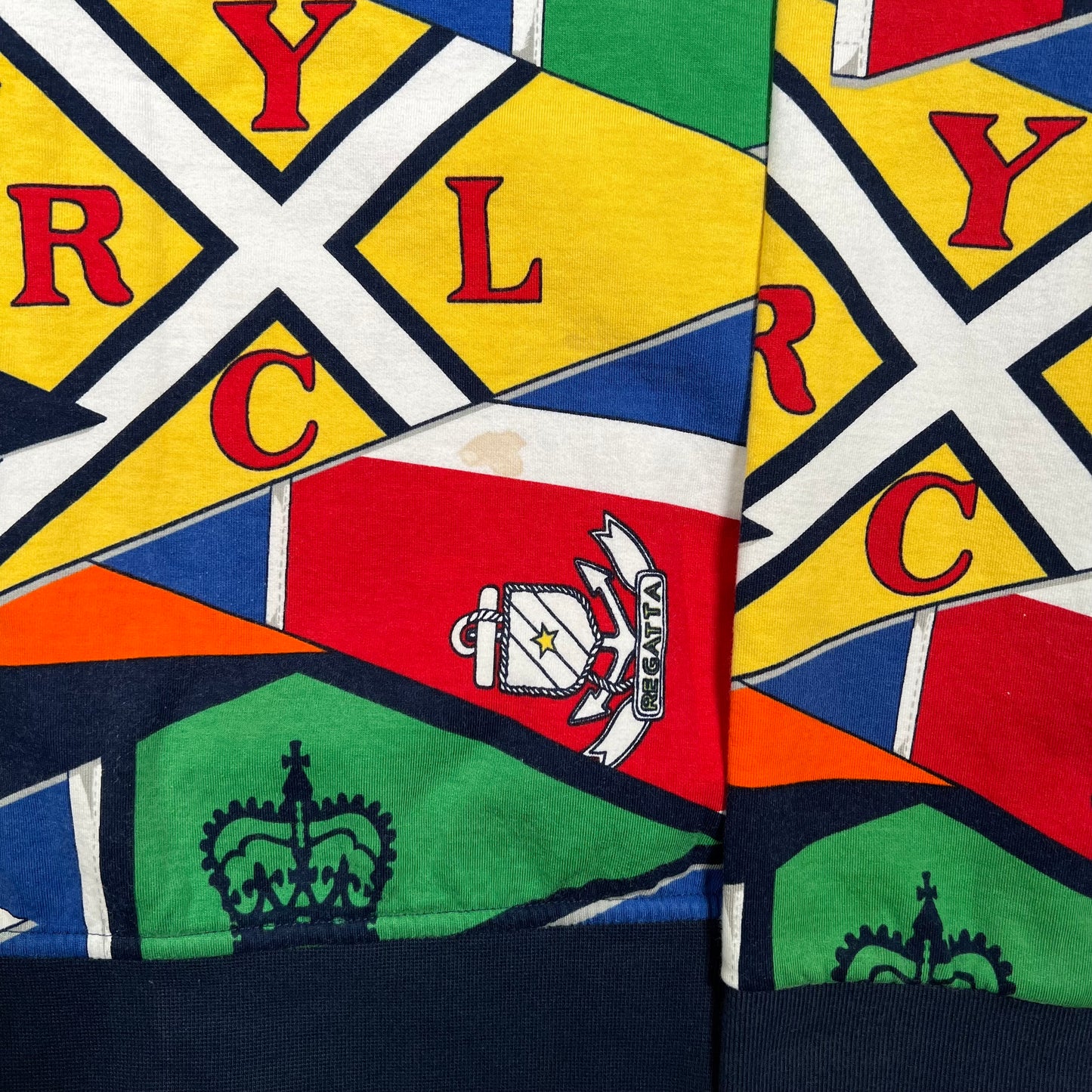 Polo Ralph Lauren Flag Half AOP Crest Zip Up Size XL USED v18942