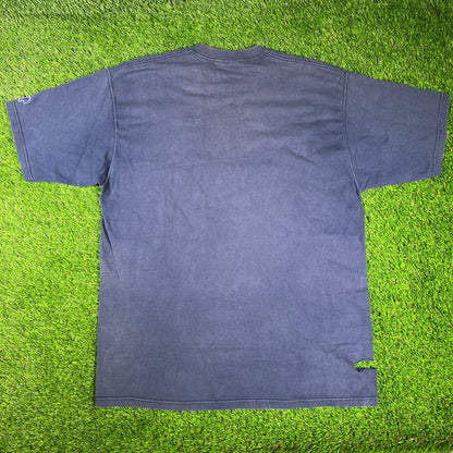 1999 Boston Red Sox Skyline Navy Blue Tee Size XL USED v16678