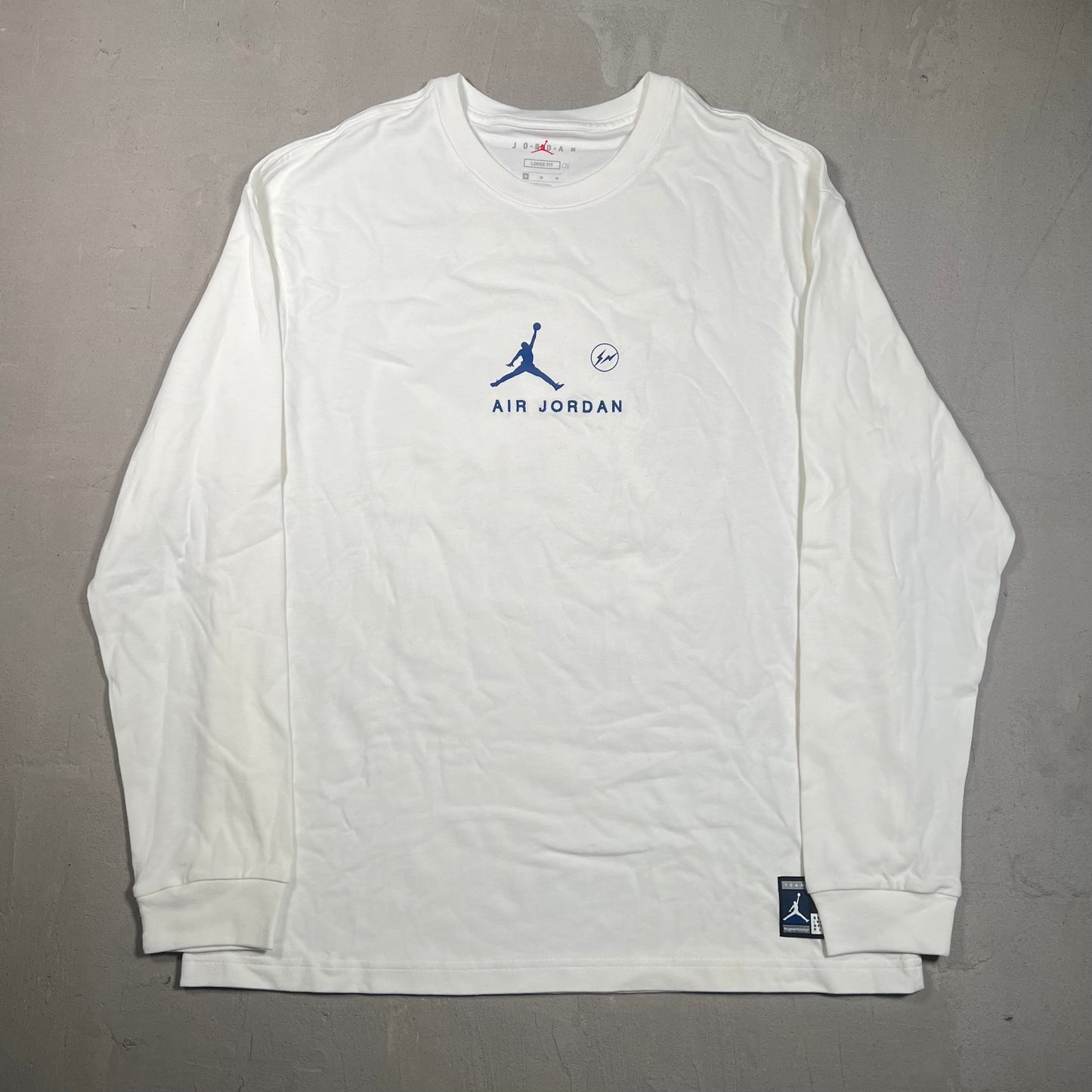 Jordan Fragment White Longsleeve Logo Tee Size Medium NEW x17461