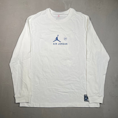 Jordan Fragment White Longsleeve Logo Tee Size Medium NEW x17461