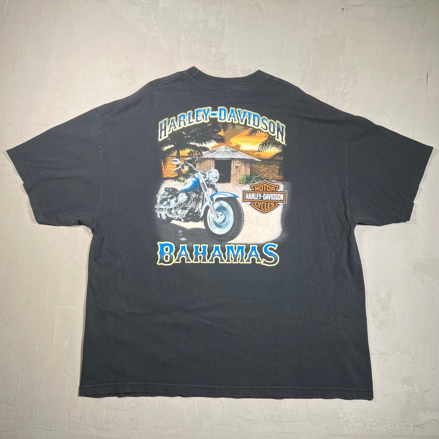 Y2K Harley Davidson Bahamas Black Tee Size 3XL USED v19433