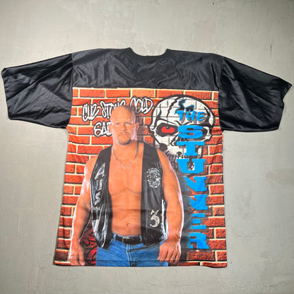 WWF 1990s Stone Cold full print Jersey Tee Size XL USED v4218
