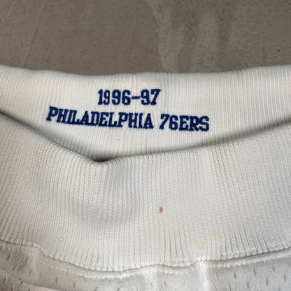 Philadelphia 76ers Mitchell & Ness White Shorts Size XL USED v19554