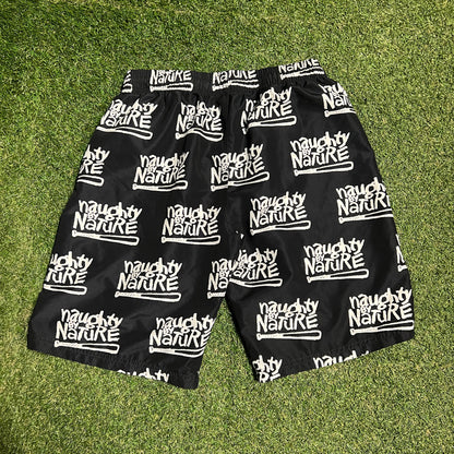 Naught by Nature Repeat Logo Black Shorts Size XL USED v16184