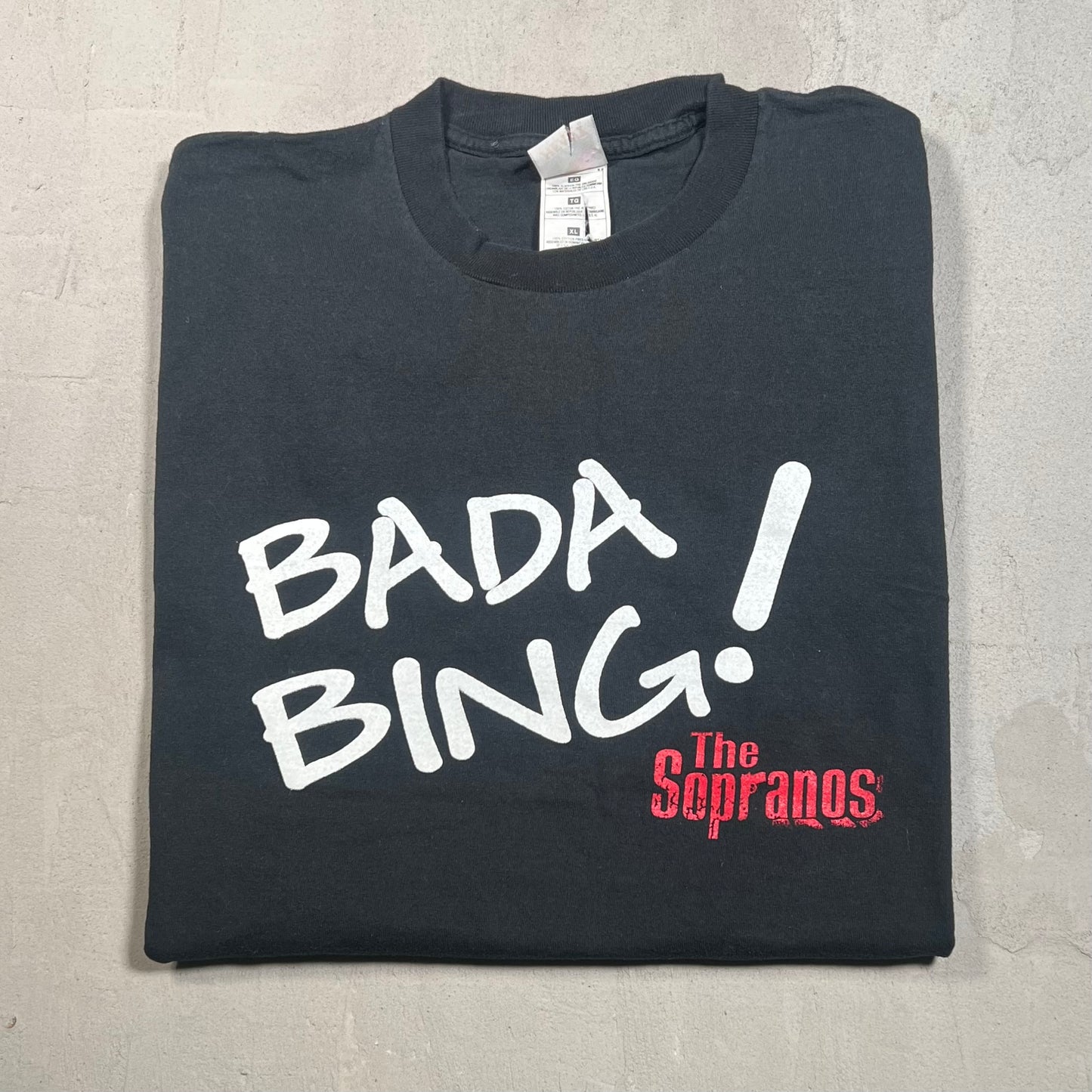 Y2K Bada Bing Sopranos Black Tee Size XL USED v19400