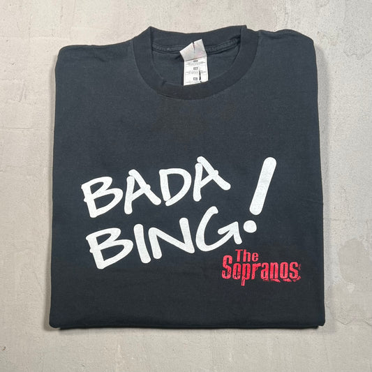Y2K Bada Bing Sopranos Black Tee Size XL USED v19400