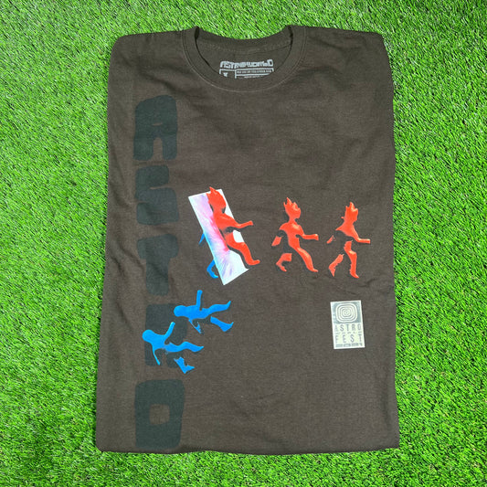 2021 Astroworld Fest Walking Through Portal Brown Longsleeve Size Large USED x14569