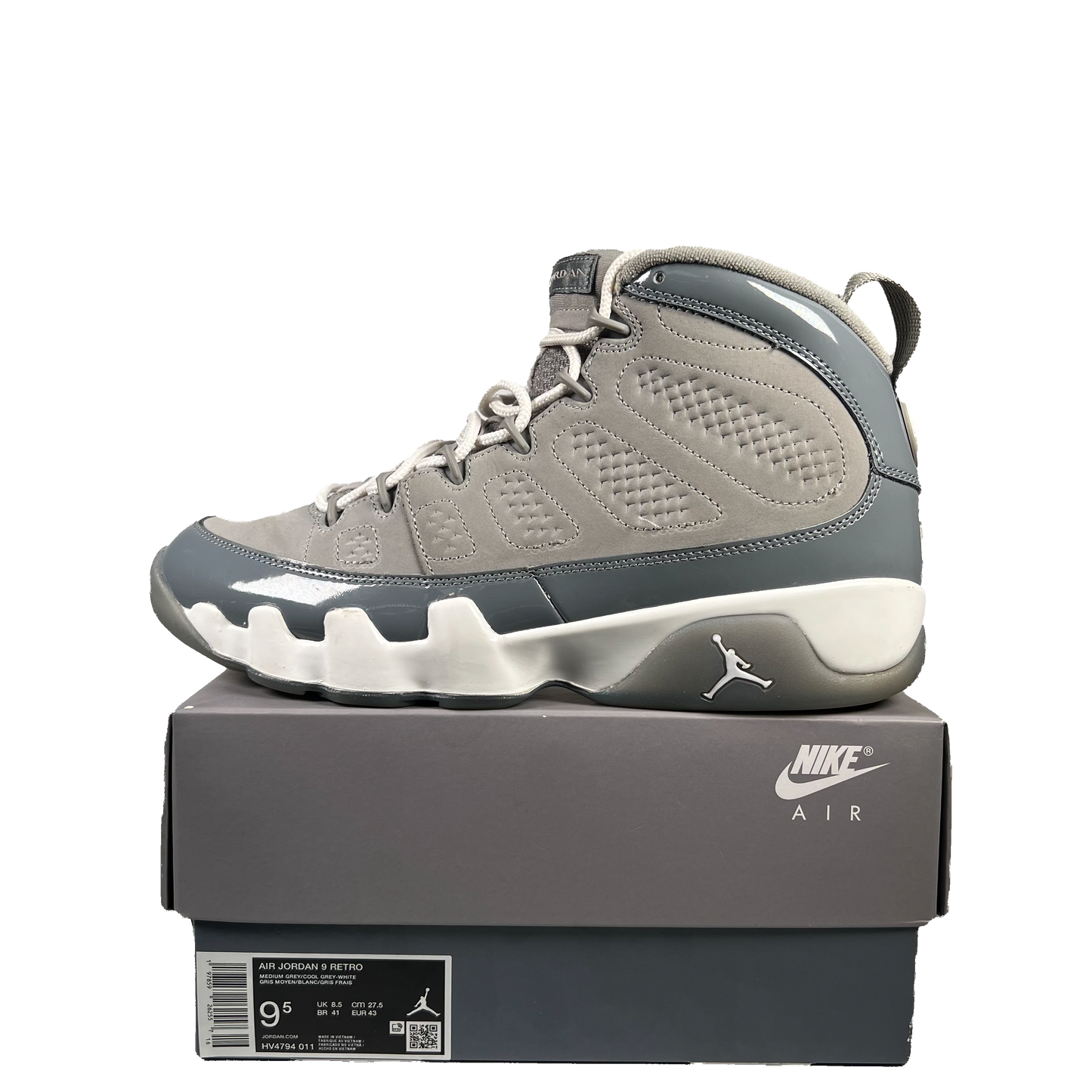 Jordan 9 Cool Grey (2025) Size 9.5 USED s19861