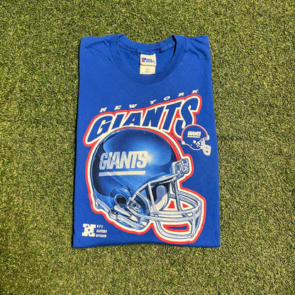 2000s New York Giants Helmet NPC Eastern Division Blue Tee Size XL USED v16259