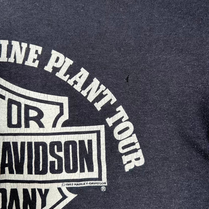 1987 Harley Davidson A Legend Milwaukee Plant Tour Black Tee Size Large USED v20227