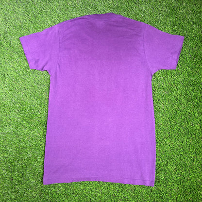 1980s LA Lakers NBA Ball Net Purple Tee Size Medium USED v16676