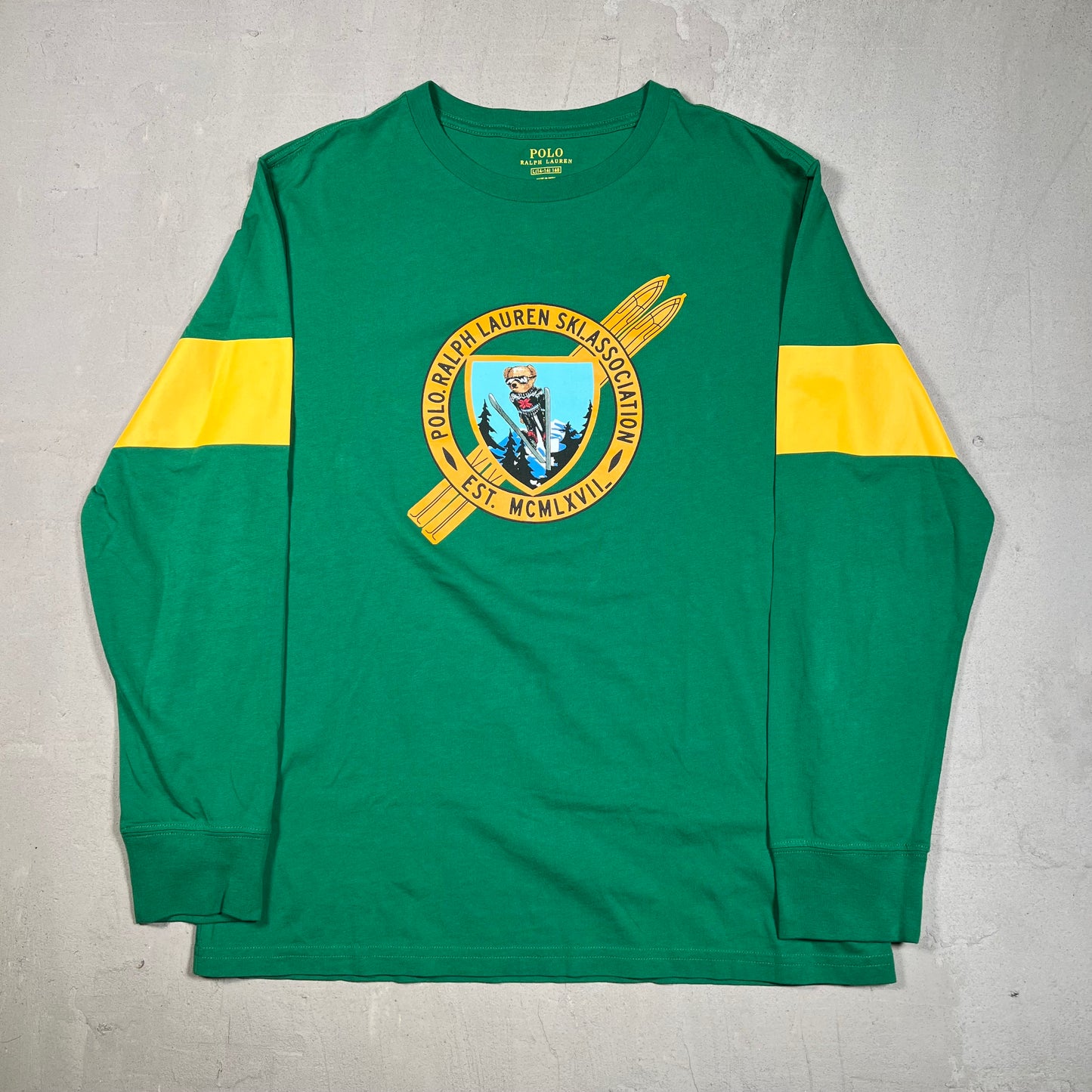 Polo Ralph Lauren Ski Association Green/Yellow Longsleeve Size XS USED v19213