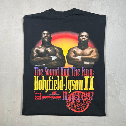 1997 MGM Grand Holyfield vs. Tyson II Boxing Black Tee Size XL USED v19517