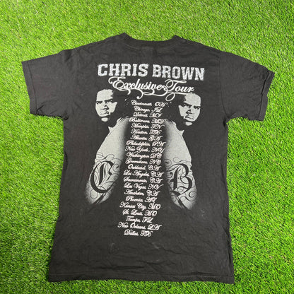 2007 Chris Brown Exclusive Black Tee Size Small USED v18049