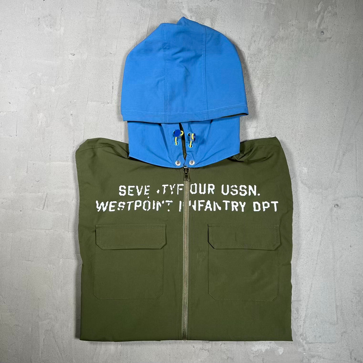 74 Is War Hooded Olive Green Target Vest Size Large USED x18394