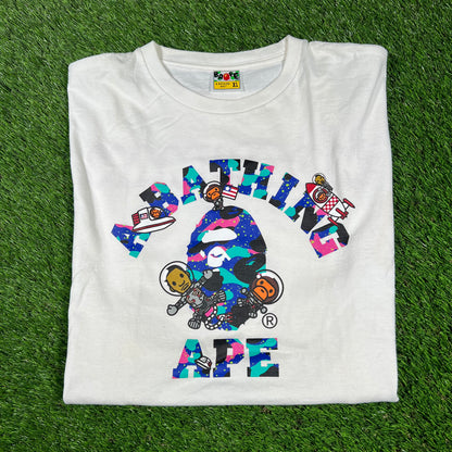 A Bathing Ape x Kid Cudi "Moon Man" White Tee Size XL USED x14501