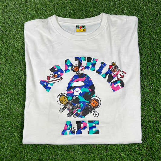 A Bathing Ape x Kid Cudi "Moon Man" White Tee Size XL USED x14501