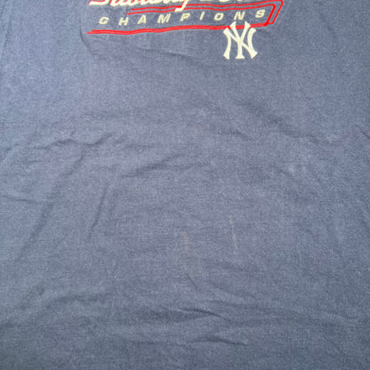 2000 Yankees Subway Series Champions Navy Blue Tee Size XL USED v18635