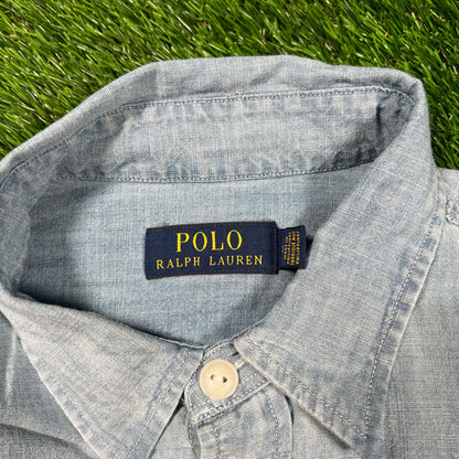 Polo Ralph Lauren Home of The Brave Denim Button Up Shirt Size Medium NEW v18043