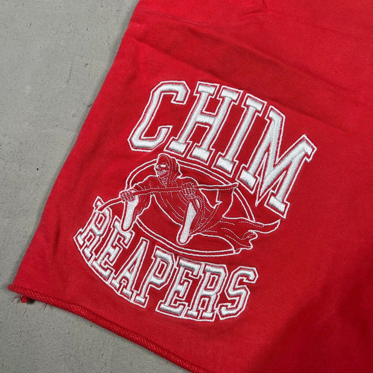 HMDD "Chim Reapers" Red Sweat Shorts Size XXL USED x17501