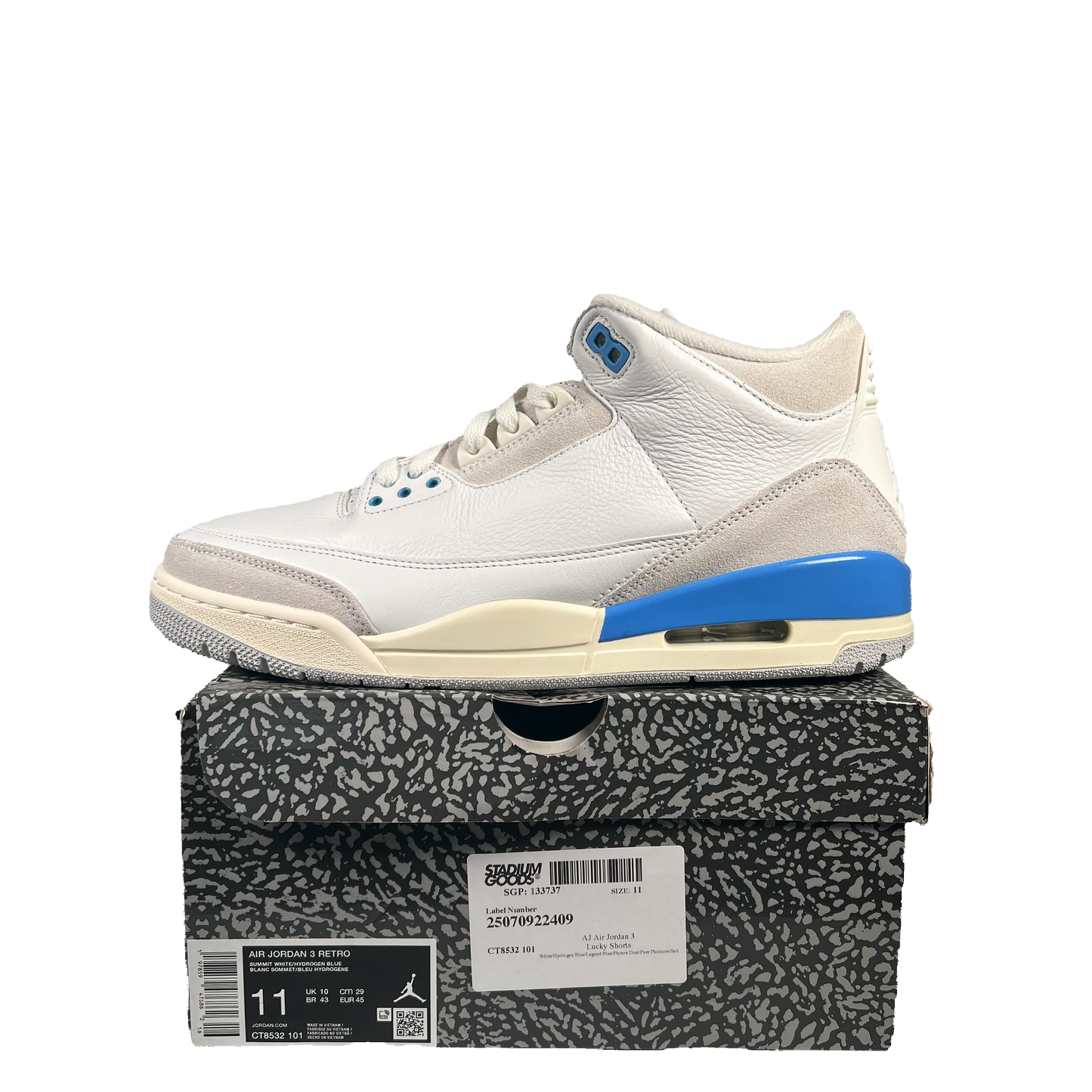 Jordan 3 Lucky Shorts (2025) Size 11 USED s19628