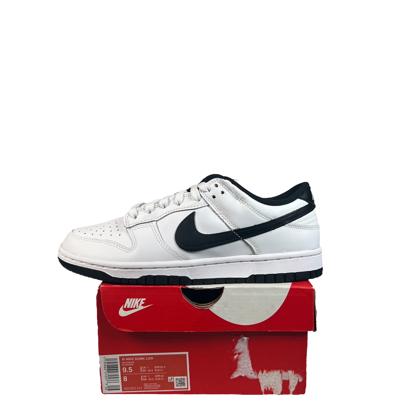Nike Dunk Low White Black (2022) Size 8M/9.5W s22026