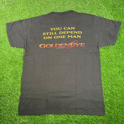 1995 James Bond 007 Golden Eye Promo Black Tee Size Large USED v18036
