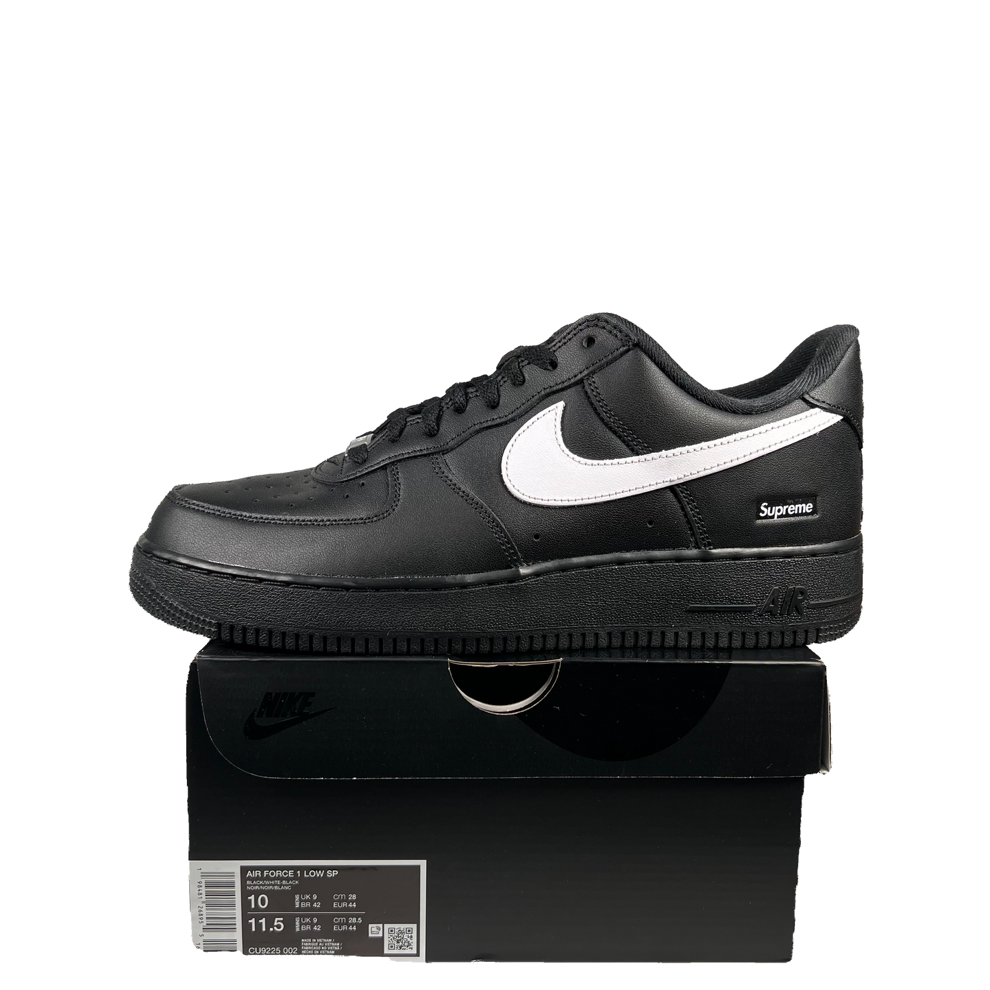 Supreme Nike Air Force 1 Black White (2025) Size 10 USED s19577