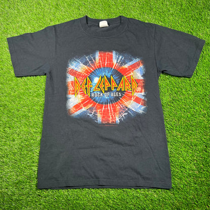 2005 Def Leppard Rock of Ages Tour Black Tee Size Small USED v18699
