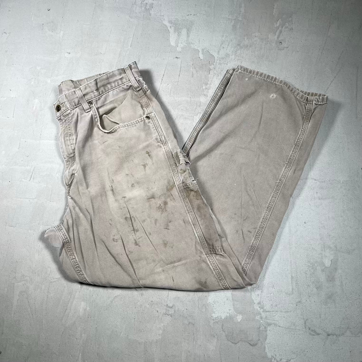 Y2K Carhartt Lightweight Beige Carpenter Pants Size 36 USED v20041