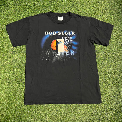 1998 Bob Seger Its a Mystery Black Tee Size Large USED v16136