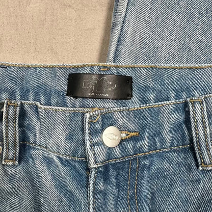 HMDD Blue Wash H Star Rhinestone Baggy Denim Jeans Size XL USED x18951