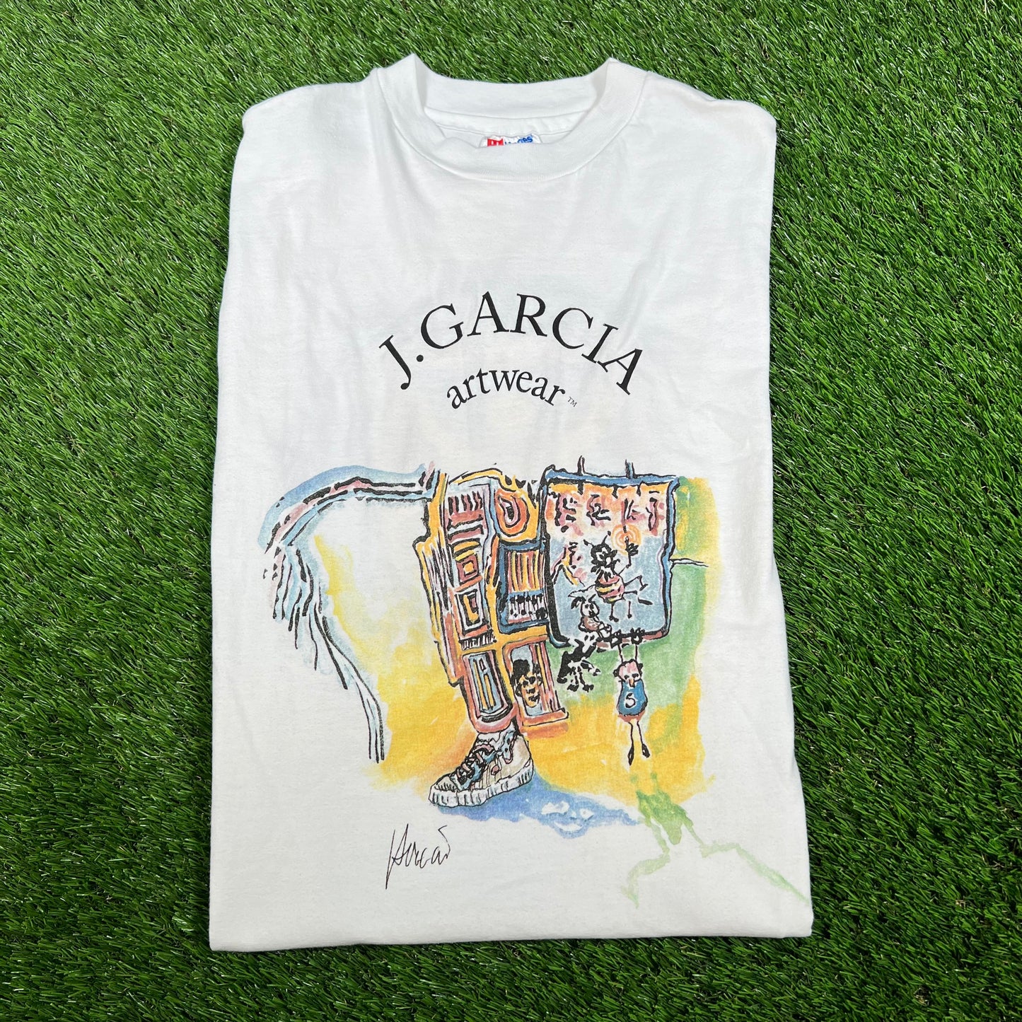 1995 Jerry Garcia Artwear Special Olympics White Tee Size Small USED v16608