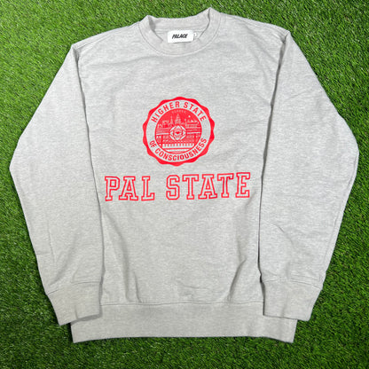 Palace Pal State Higher Consciousness Grey Crewneck Size Medium USED x14976