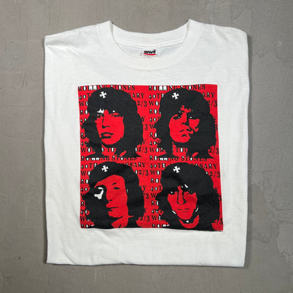 2002 Roling Stones 40th Anniversary White Band Tee Size XL USED v16325