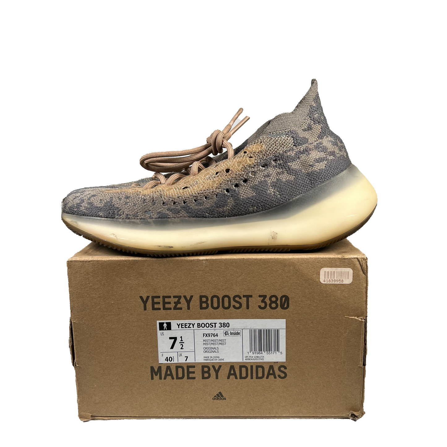 Yeezy Boost 380 Mist (2020) Size 7.5 USED s19307